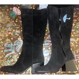 Aqua College Tori Black Suede Waterproof Boots MSRP  $229